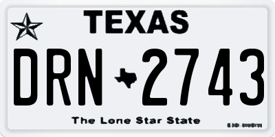 TX license plate DRN2743