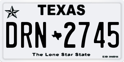 TX license plate DRN2745