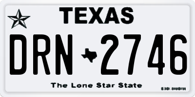 TX license plate DRN2746