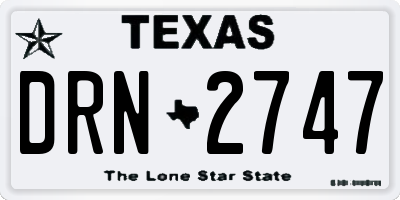TX license plate DRN2747