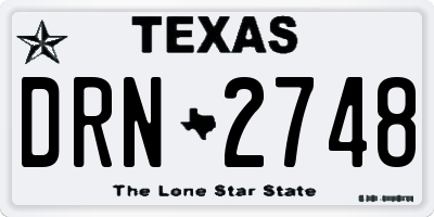 TX license plate DRN2748