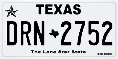 TX license plate DRN2752