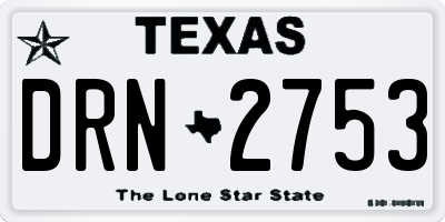 TX license plate DRN2753