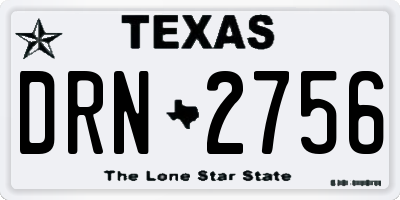 TX license plate DRN2756