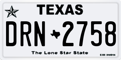 TX license plate DRN2758