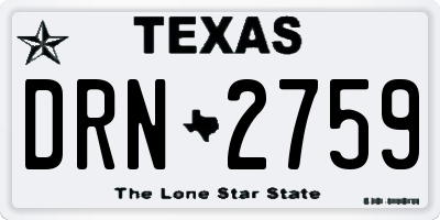 TX license plate DRN2759