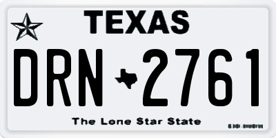 TX license plate DRN2761