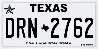 TX license plate DRN2762