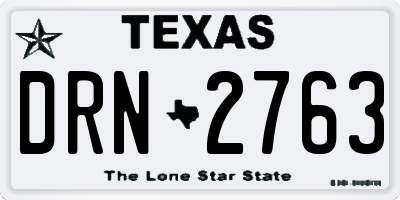 TX license plate DRN2763