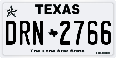 TX license plate DRN2766