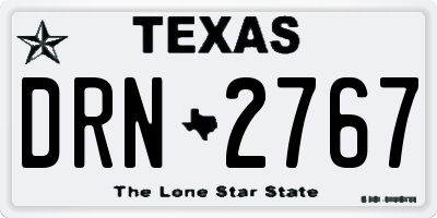 TX license plate DRN2767