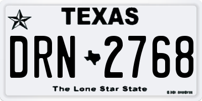 TX license plate DRN2768