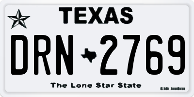 TX license plate DRN2769