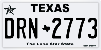 TX license plate DRN2773