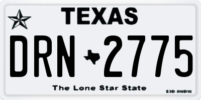 TX license plate DRN2775