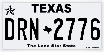 TX license plate DRN2776