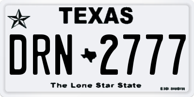 TX license plate DRN2777