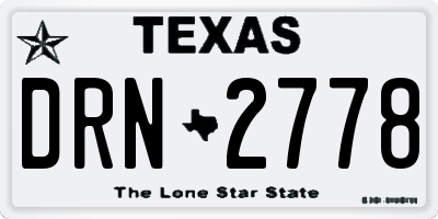 TX license plate DRN2778