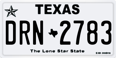 TX license plate DRN2783