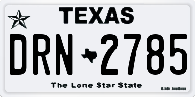TX license plate DRN2785