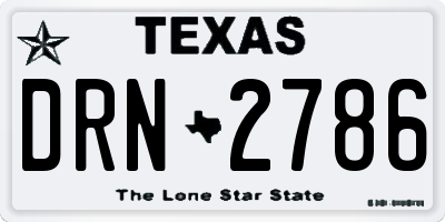 TX license plate DRN2786