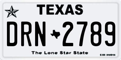 TX license plate DRN2789