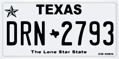 TX license plate DRN2793