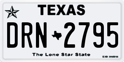TX license plate DRN2795