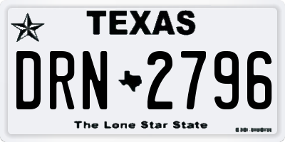 TX license plate DRN2796