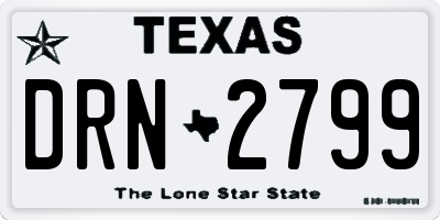 TX license plate DRN2799