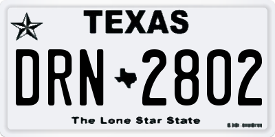 TX license plate DRN2802