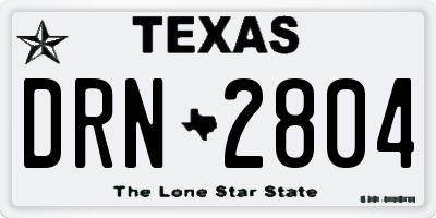 TX license plate DRN2804