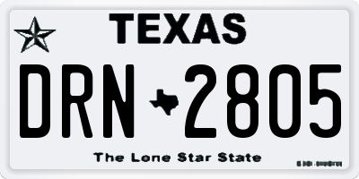 TX license plate DRN2805