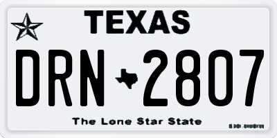 TX license plate DRN2807