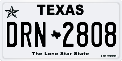 TX license plate DRN2808