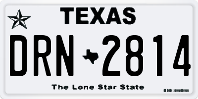 TX license plate DRN2814
