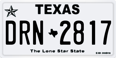 TX license plate DRN2817