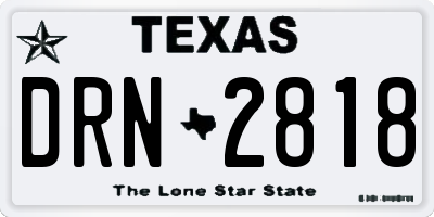 TX license plate DRN2818