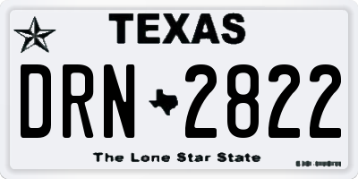 TX license plate DRN2822