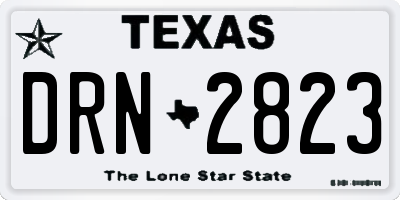 TX license plate DRN2823