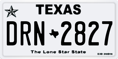 TX license plate DRN2827