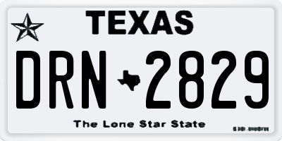 TX license plate DRN2829