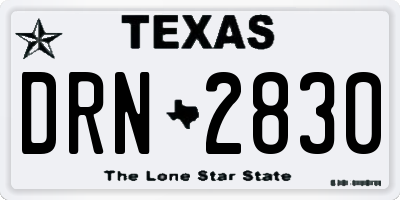 TX license plate DRN2830