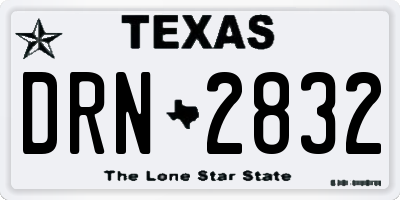 TX license plate DRN2832