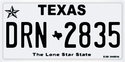 TX license plate DRN2835