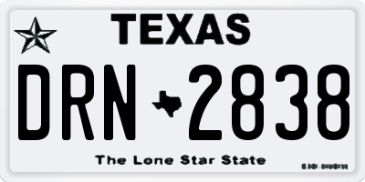 TX license plate DRN2838