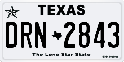 TX license plate DRN2843