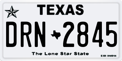 TX license plate DRN2845
