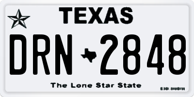 TX license plate DRN2848