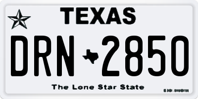 TX license plate DRN2850